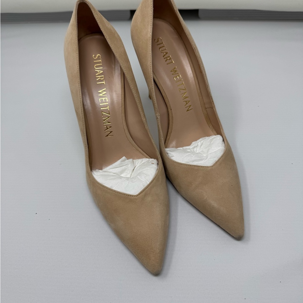 Stuart Weitzman Beige Suede Heels
